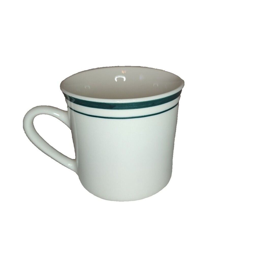 Everyday Gibson Ceramic Coffee Teacup Cup Mug Drinkware Glassware Green White